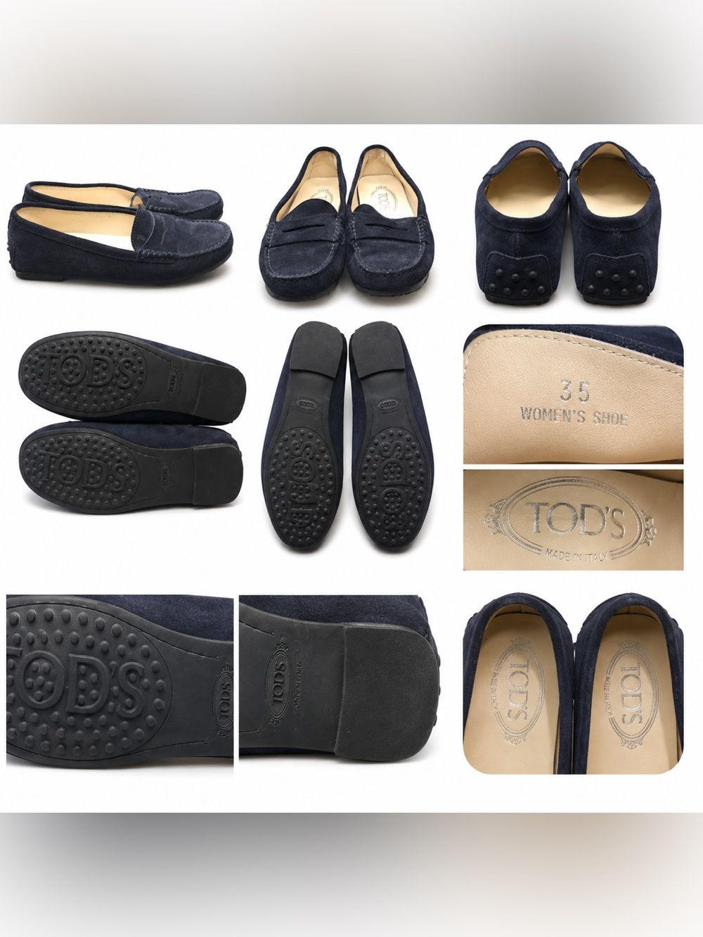 TOD'S Women's Navy Suede Driving Loafers
